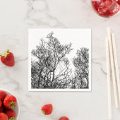 Elegante Schwarz-Weiß-Dekorierte Baum Serviette (Beispiel)