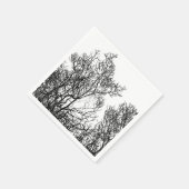 Elegante Schwarz-Weiß-Dekorierte Baum Serviette (Ecke)