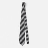Elegante Schwarz-Weiß-Diagonalgestreift Krawatte (Vorderseite)