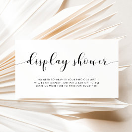 Elegante Schwarz-Weiß-Display-Duschkarte Begleitkarte