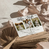 Elegante Schwarz/Weiß Drei Fotos Collage Wedding Einladung