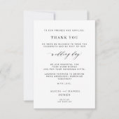 Elegante Schwarz-Weiß einfache Hochzeit danke Karte (Vorderseite)