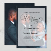 Elegante Schwarz-Weiß-Einladung Einladung (Vorne/Hinten)