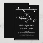 Elegante Schwarz-Weiß-Einladung Einladung (Vorne/Hinten)