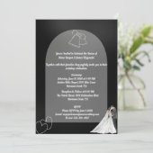 Elegante Schwarz-Weiß-Einladung Einladung (Stehend Vorderseite)