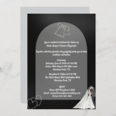 Elegante Schwarz-Weiß-Einladung Einladung (Vorne/Hinten)