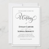 Elegante Schwarz-Weiß-Einladung Einladung (Vorderseite)