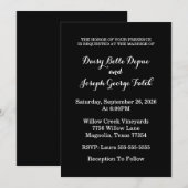 Elegante Schwarz-Weiß-Einladung Einladung (Vorne/Hinten)