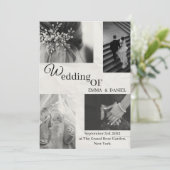 Elegante Schwarz-Weiß-Einladung Einladung (Stehend Vorderseite)