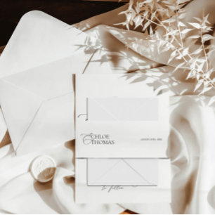 Elegante Schwarz-Weiß-Einladung Einladungsbanderole