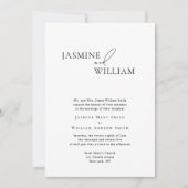 Elegante Schwarz-Weiß-Einladung Moderne Hochzeit Einladung (Vorderseite)