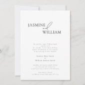 Elegante Schwarz-Weiß-Einladung zur Hochzeit Einladung (Vorderseite)