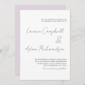 Elegante Schwarz-Weiß-Einladung zur Hochzeit Einladung (Vorne/Hinten)