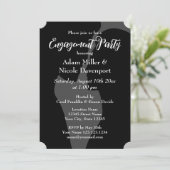 Elegante Schwarz-Weiß-Einladungen Einladung (Stehend Vorderseite)