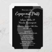 Elegante Schwarz-Weiß-Einladungen Einladung (Vorne/Hinten)