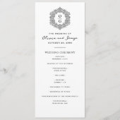 Elegante Schwarz-Weiß-Erbschaftshochzeit Programm (Vorderseite)