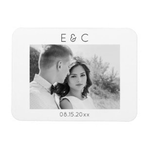 Elegante Schwarz-Weiß-Erinnerung für Ihr Foto Magnet