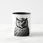 Elegante Schwarz-Weiß-Eulentasse  Tasse (Zentrum)