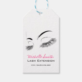 Elegante Schwarz-Weiß-Eyelashes Lash-Bar Zeichnend Geschenkanhänger
