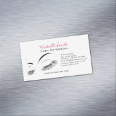 Elegante Schwarz-Weiß-Eyelashes Lash-Bar Zeichnend Magnetische Visitenkarte (Beispiel)