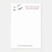Elegante Schwarz-Weiß-Eyelashes Lash-Bar Zeichnend Post-it Klebezettel (Vorderseite)