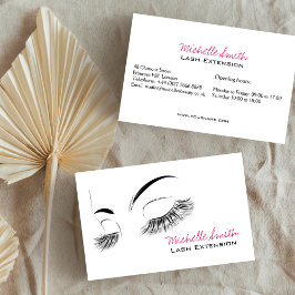 Elegante Schwarz-Weiß-Eyelashes Lash-Bar Zeichnend Visitenkarte