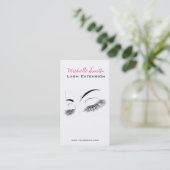 Elegante Schwarz-Weiß-Eyelashes Lash-Bar Zeichnend Visitenkarte (Stehend Vorderseite)