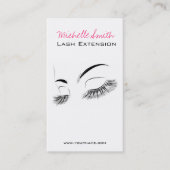 Elegante Schwarz-Weiß-Eyelashes Lash-Bar Zeichnend Visitenkarte (Vorderseite)