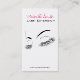 Elegante Schwarz-Weiß-Eyelashes Lash-Bar Zeichnend Visitenkarte