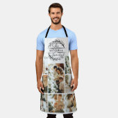 Elegante Schwarz-Weiß-Familienfoto-Collage Schürze (Getragen)