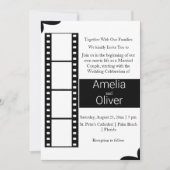 Elegante Schwarz-Weiß-Film-Hochzeit Einladung (Vorderseite)