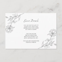 Elegante Schwarz-Weiß-Flora-Gastdetails