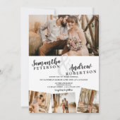 Elegante Schwarz-Weiß-Foto-Hochzeit Einladung (Rückseite)