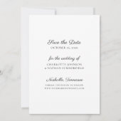 Elegante Schwarz/Weiß-Foto-Save the Date-Karte Einladung (Rückseite)