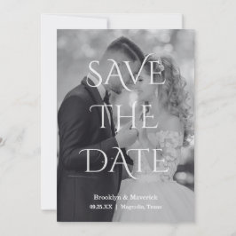 Elegante Schwarz-Weiß-Foto zur Speicherung des Hoc Save The Date