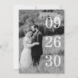 Elegante Schwarz-Weiß-Foto zur Vorabanzeige des Ho Save The Date
