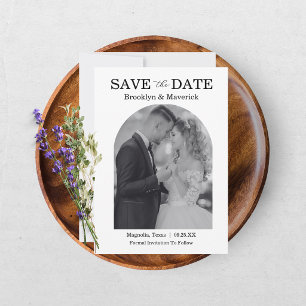 Elegante Schwarz-Weiß-Foto zur Vorankündigung Save The Date