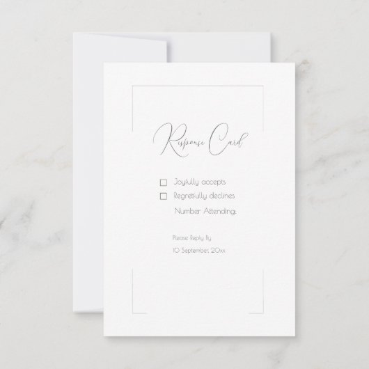 Elegante Schwarz-Weiß-Fotocollage RSVP Karte (Rückseite)