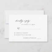 Elegante Schwarz-Weiß freundlich antworten Hochzei RSVP Karte (Vorderseite)