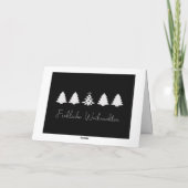 Elegante Schwarz-Weiß Frohe Weihnachtsbäume Karte (Rückseite)
