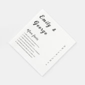 Elegante Schwarz-Weiß-Fun-Fakten Hochzeiten Serviette (Ecke)