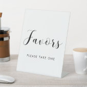 Elegante Schwarz-Weiß-Gastgeschenke Hochzeiten Sockelschild (In SItu)