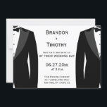 Elegante Schwarz-Weiß-Gay-Hochzeit-Einladungen Einladung<br><div class="desc">Feiern Sie Liebe in zeitlosem Stil mit unseren eleganten Einladungen zu Schwarz und Weiß Gay Hochzeiten. Mit klassischem Design,  raffinierter Typografie und einer modernen,  minimalistischen Touch sind diese Einladungen ideal für Paare,  die Eleganz und Romantik schätzen. Eine schöne Art,  Ihren besonderen Tag mit Stolz und Eleganz bekannt zu geben.</div>