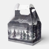 Elegante Schwarz-Weiß-Gebirge-Hochzeit Geschenkschachtel (Vorderseite)