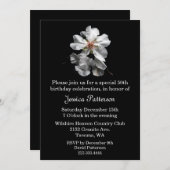 Elegante Schwarz-Weiß-Geburtstagsparty Einladung (Vorne/Hinten)