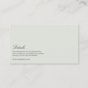 Elegante Schwarz & Weiß Grüne Hochzeiten Details Begleitkarte