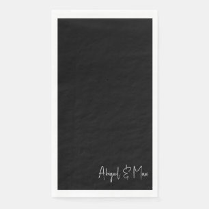 Elegante Schwarz-Weiß-Handtücher aus Papier Serviette
