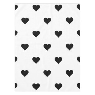 Elegante Schwarz-Weiß-Herz Romantische Tischdeko Tischdecke