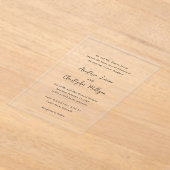 Elegante Schwarz-Weiß-Hochzeit Acryleinladungen (Ablage )