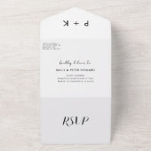 Elegante Schwarz-Weiß-Hochzeit All In One Einladung (Außenbereich)